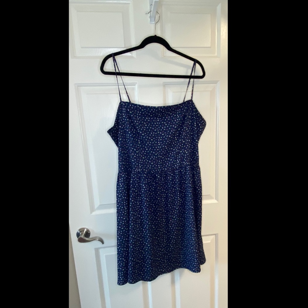 Goodthreads Georgette Smock-Back Cami Mini Dress, size XXL, Navy with flowers